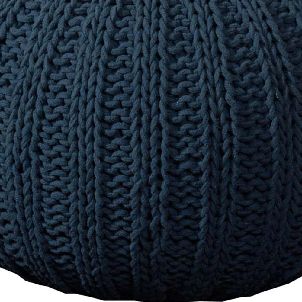 Blue 100% Cotton Ottoman By Homeroots - Image 3
