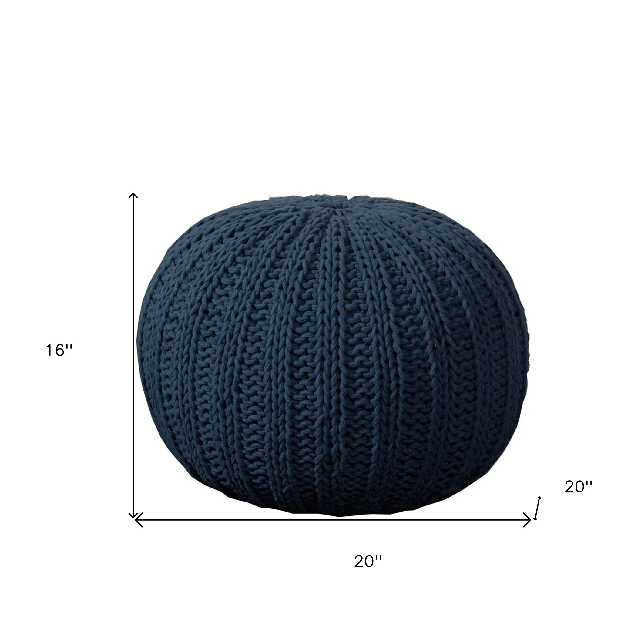 Blue 100% Cotton Ottoman By Homeroots - Image 6