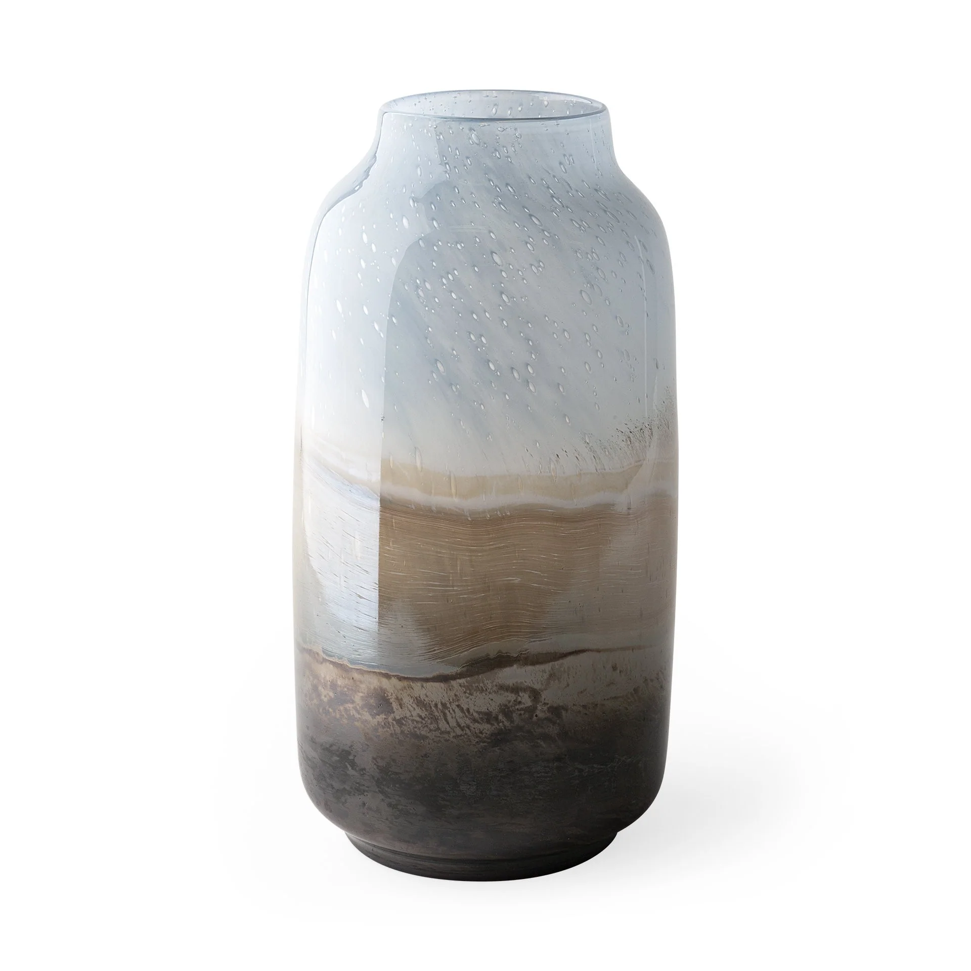 Blue And Beige Abstract Cylinder Crystal Glass Table Vase By Homeroots - Image 3