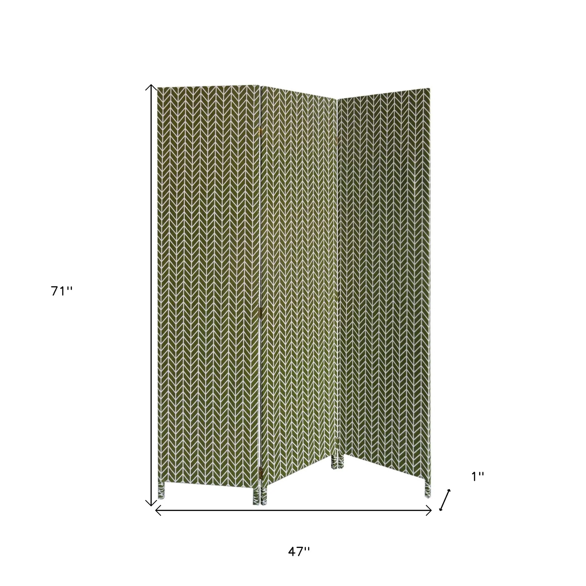 Blue and Beige Fabric Folding Three Panel Screen Room Divider By Homeroots - Image 3