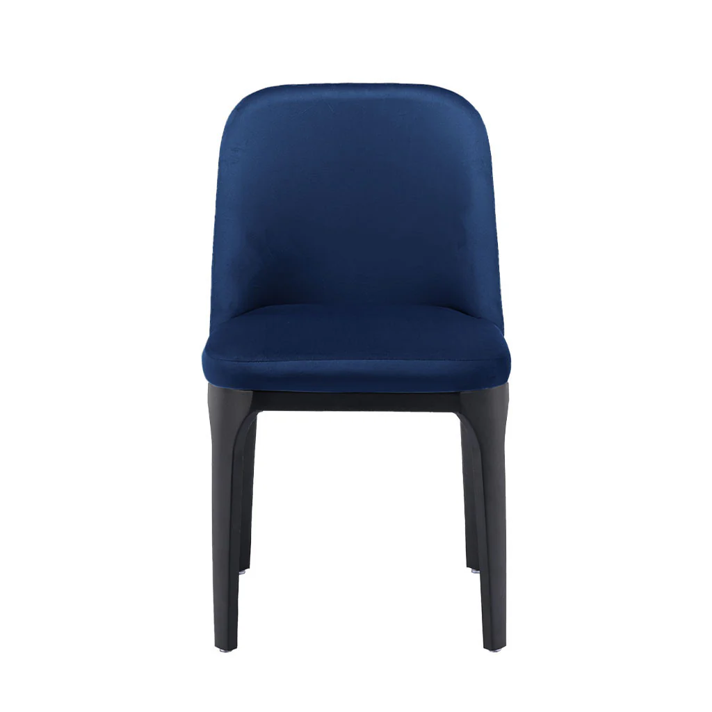 Blue And Black Upholstered Velvet Dining Side Chair By Homeroots - Image 2