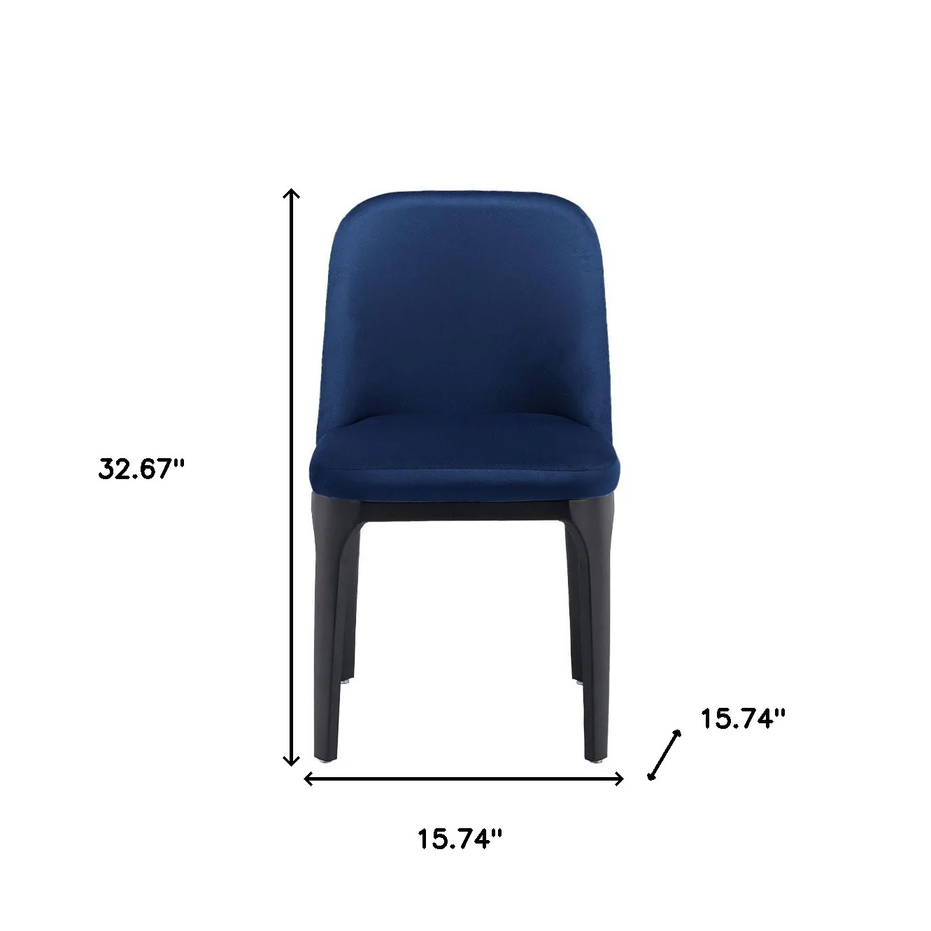 Blue And Black Upholstered Velvet Dining Side Chair By Homeroots - Image 5