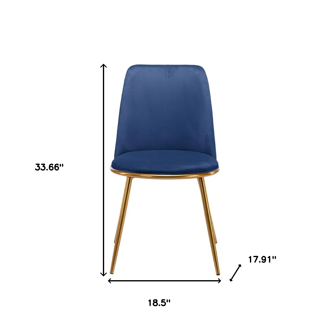 Blue And Gold Upholstered Velvet Dining Side Chair By Homeroots - Image 5