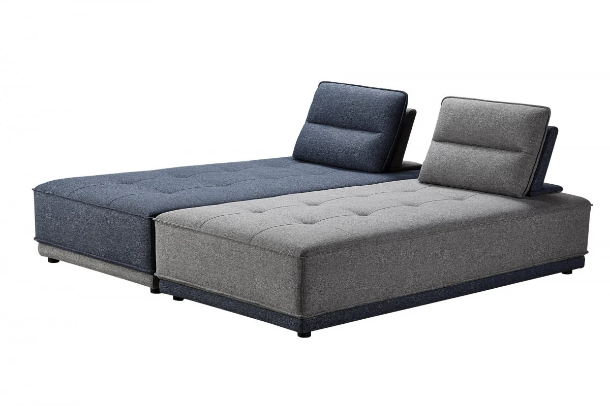 Blue and Gray Ultimate Lounger Modular Sectional Sofa By Homeroots - Image 9