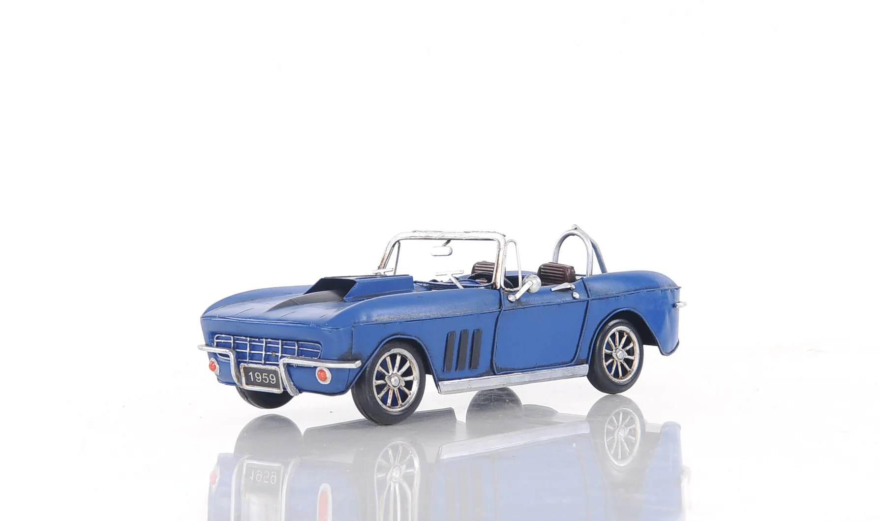 Blue Corvette Stingray Sculpture By Homeroots - Image 2