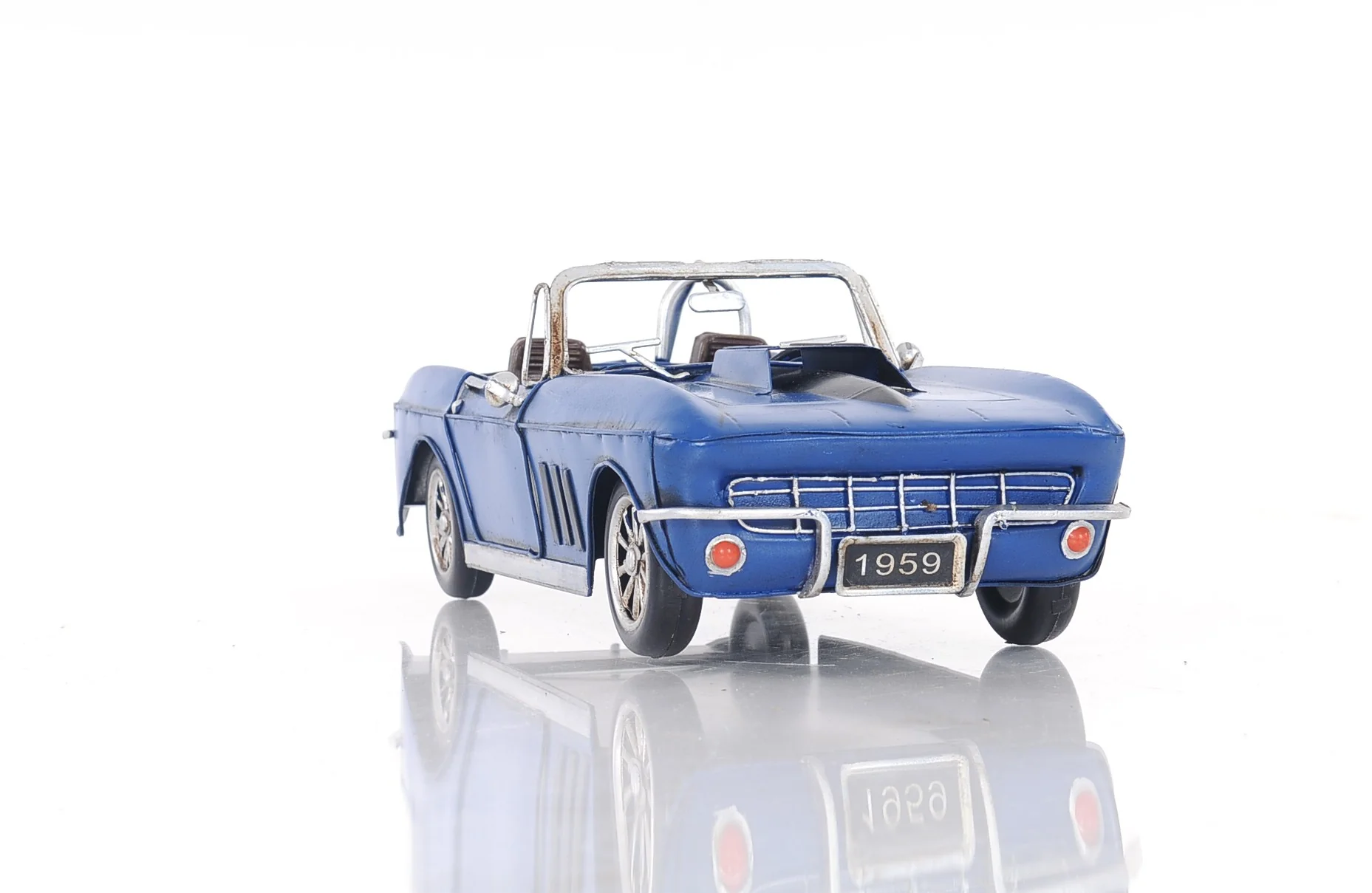 Blue Corvette Stingray Sculpture By Homeroots - Image 3