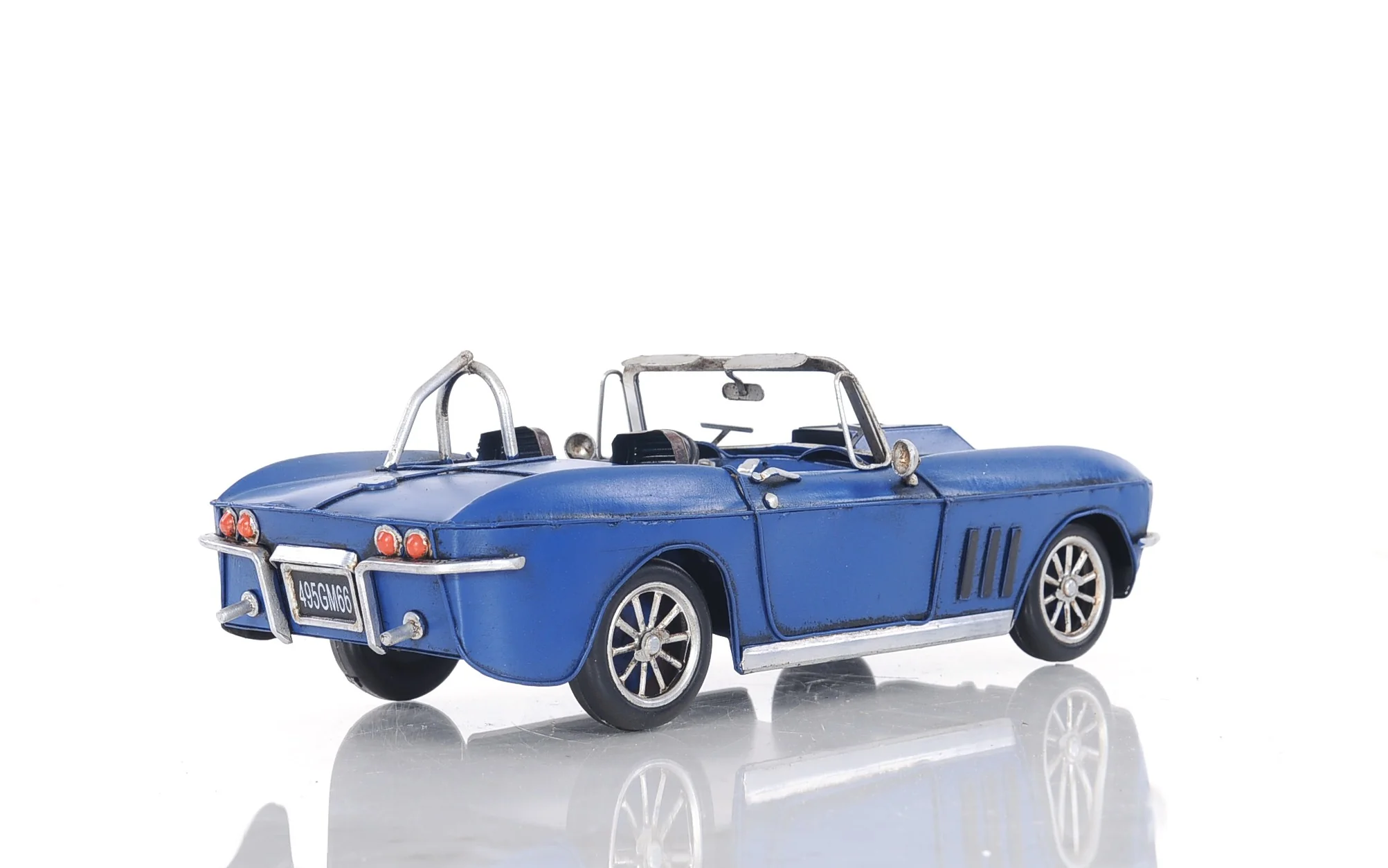 Blue Corvette Stingray Sculpture By Homeroots - Image 4