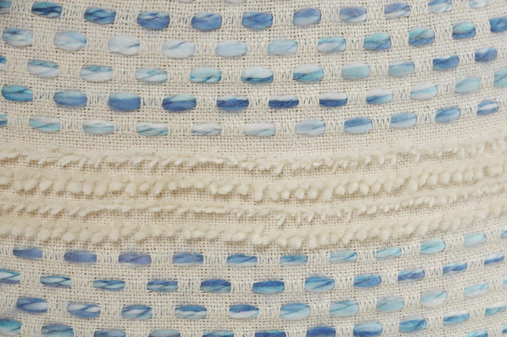 Blue Cotton Blend Ottoman By Homeroots - Image 5