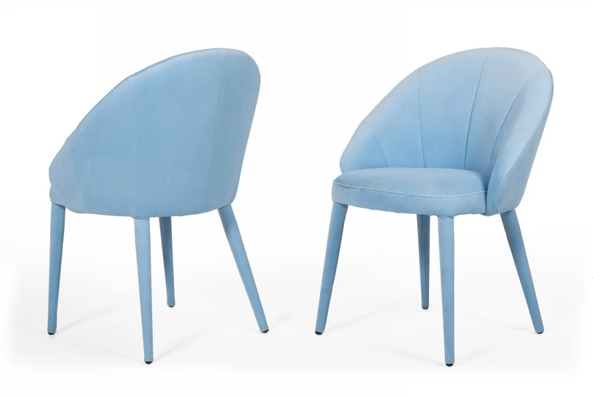Blue Fabric Wrapped Dining Chair By Homeroots - Image 2