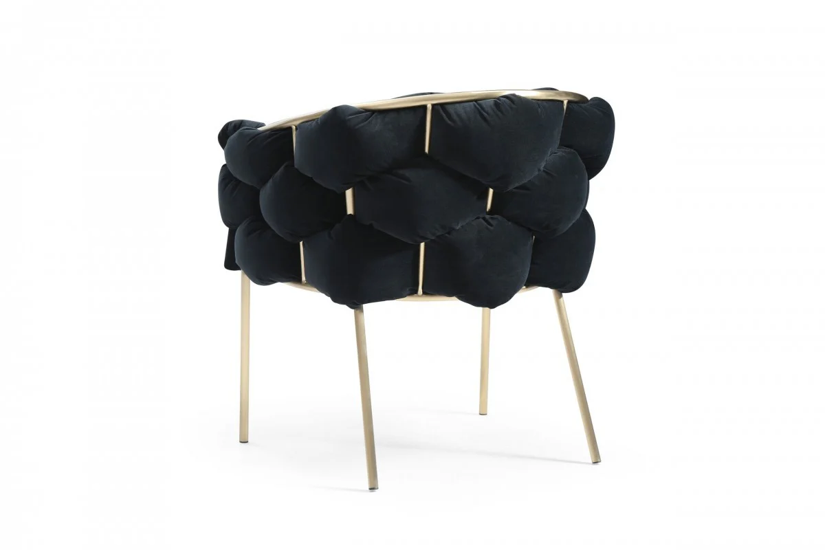 Blue Geo Velvet and Black Velvet Dining Chair By Homeroots - Image 40