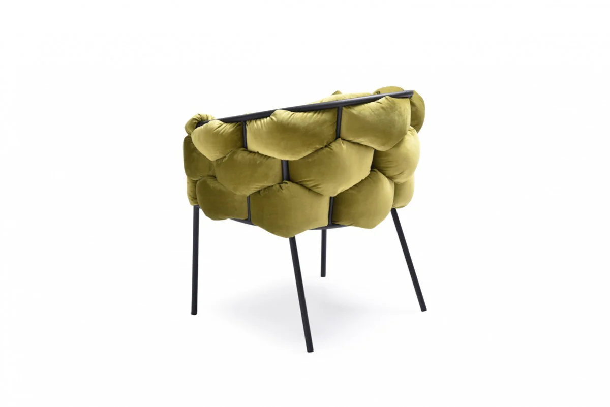 Blue Geo Velvet and Black Velvet Dining Chair By Homeroots - Image 9