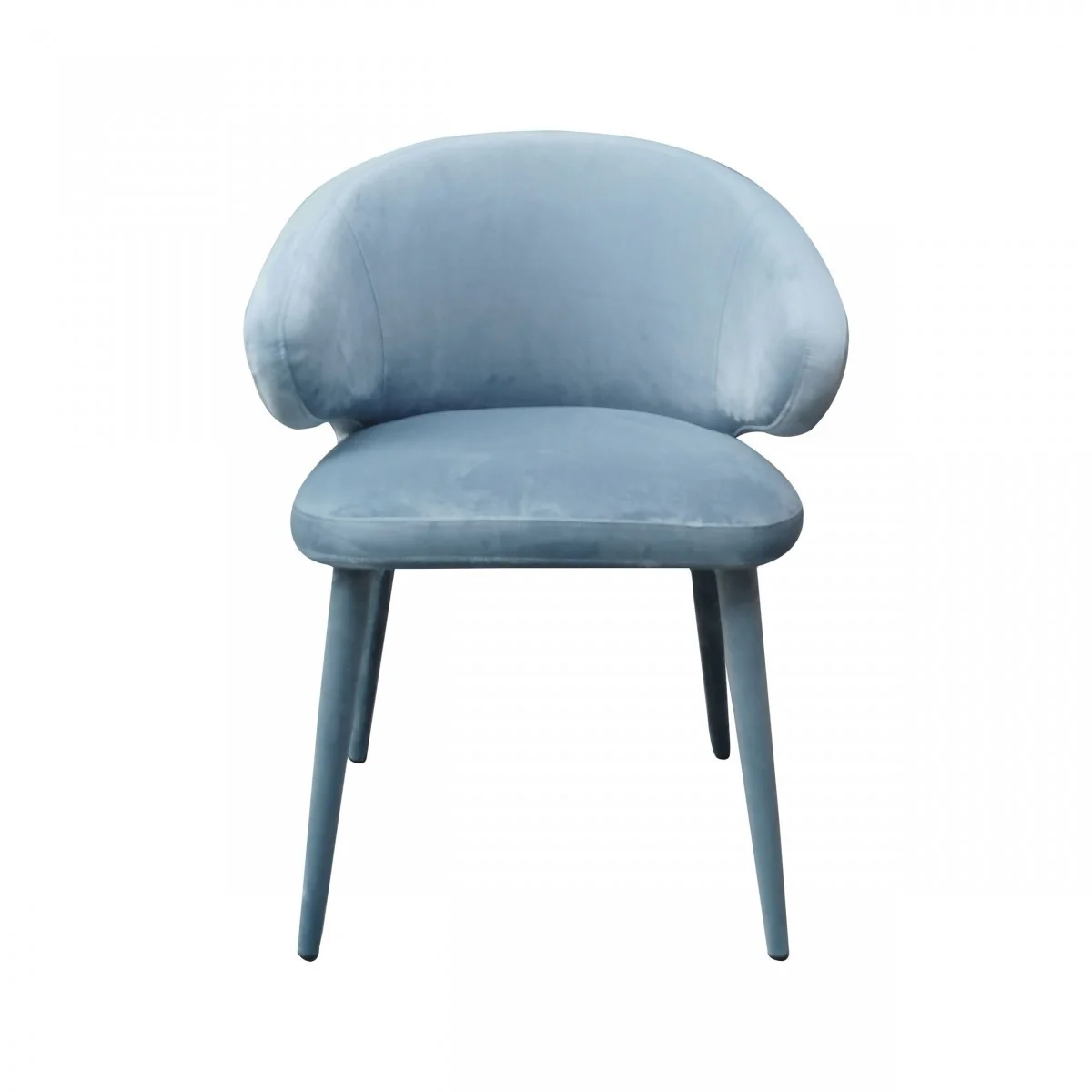 Blue Gray Fabric Wrapped Dining Chair By Homeroots - Image 2