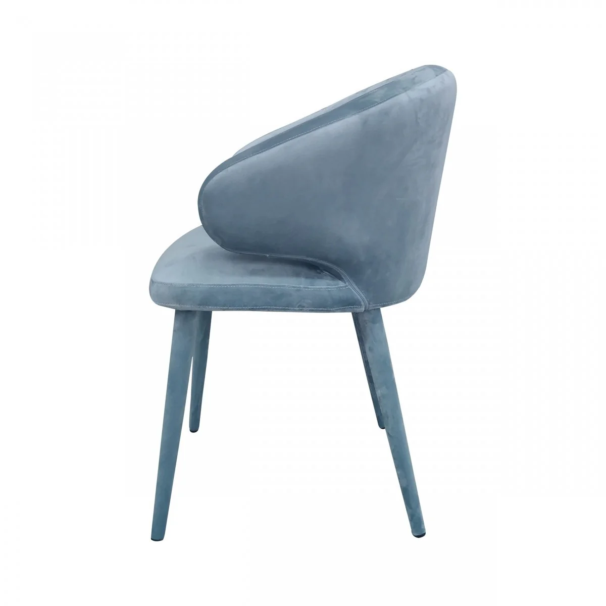 Blue Gray Fabric Wrapped Dining Chair By Homeroots - Image 3