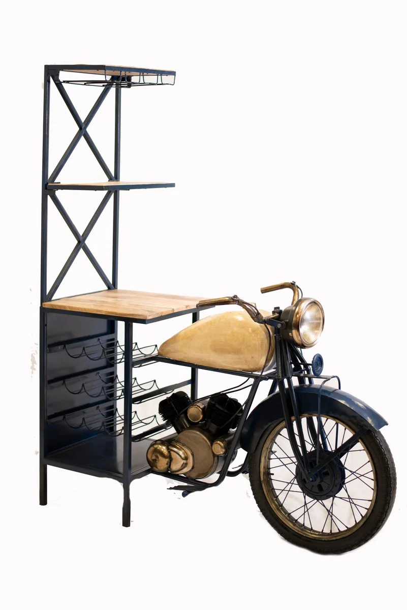 Blue Half-Bike Bar By Homeroots - Image 2