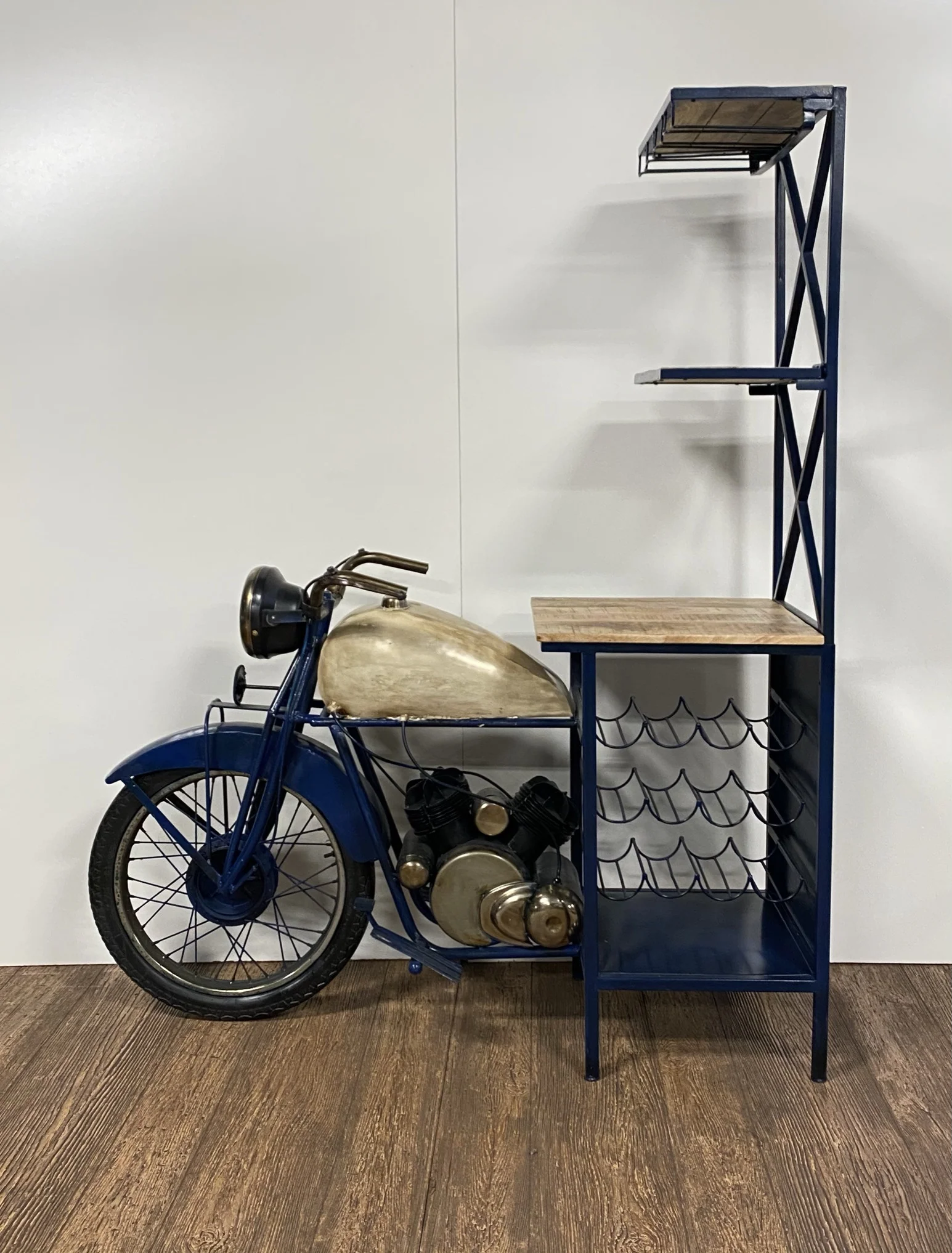 Blue Half-Bike Bar By Homeroots - Image 3