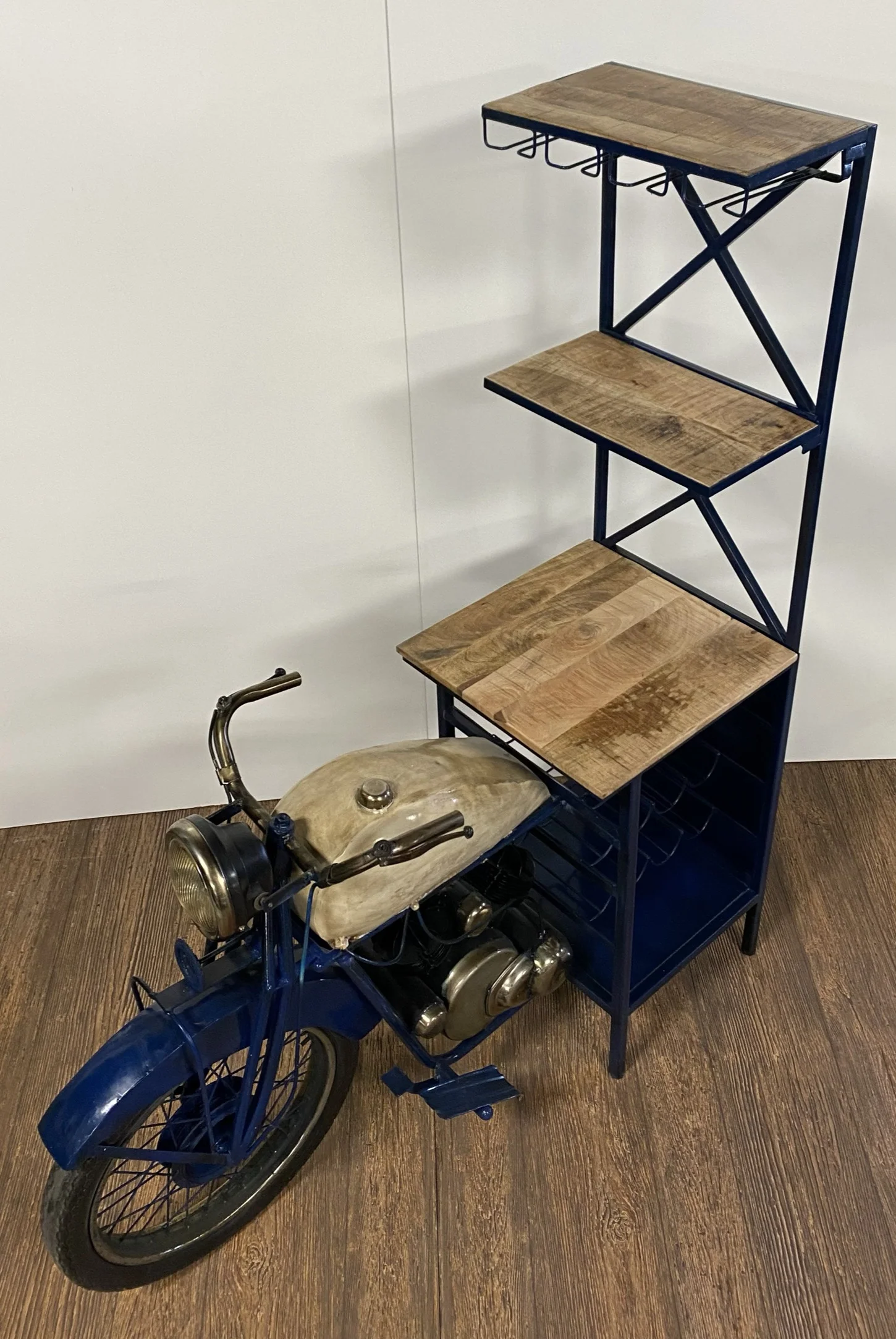 Blue Half-Bike Bar By Homeroots - Image 4