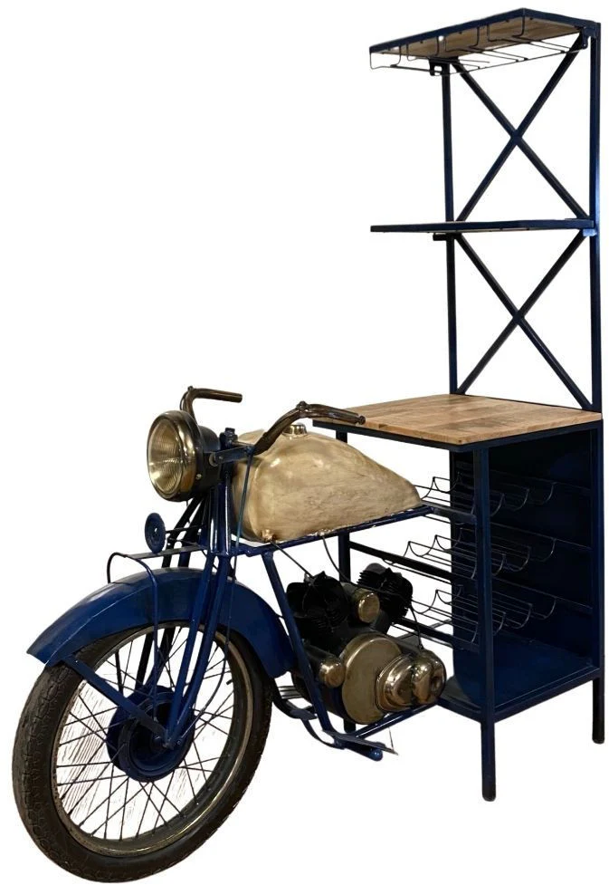 Blue Half-Bike Bar By Homeroots - Image 6