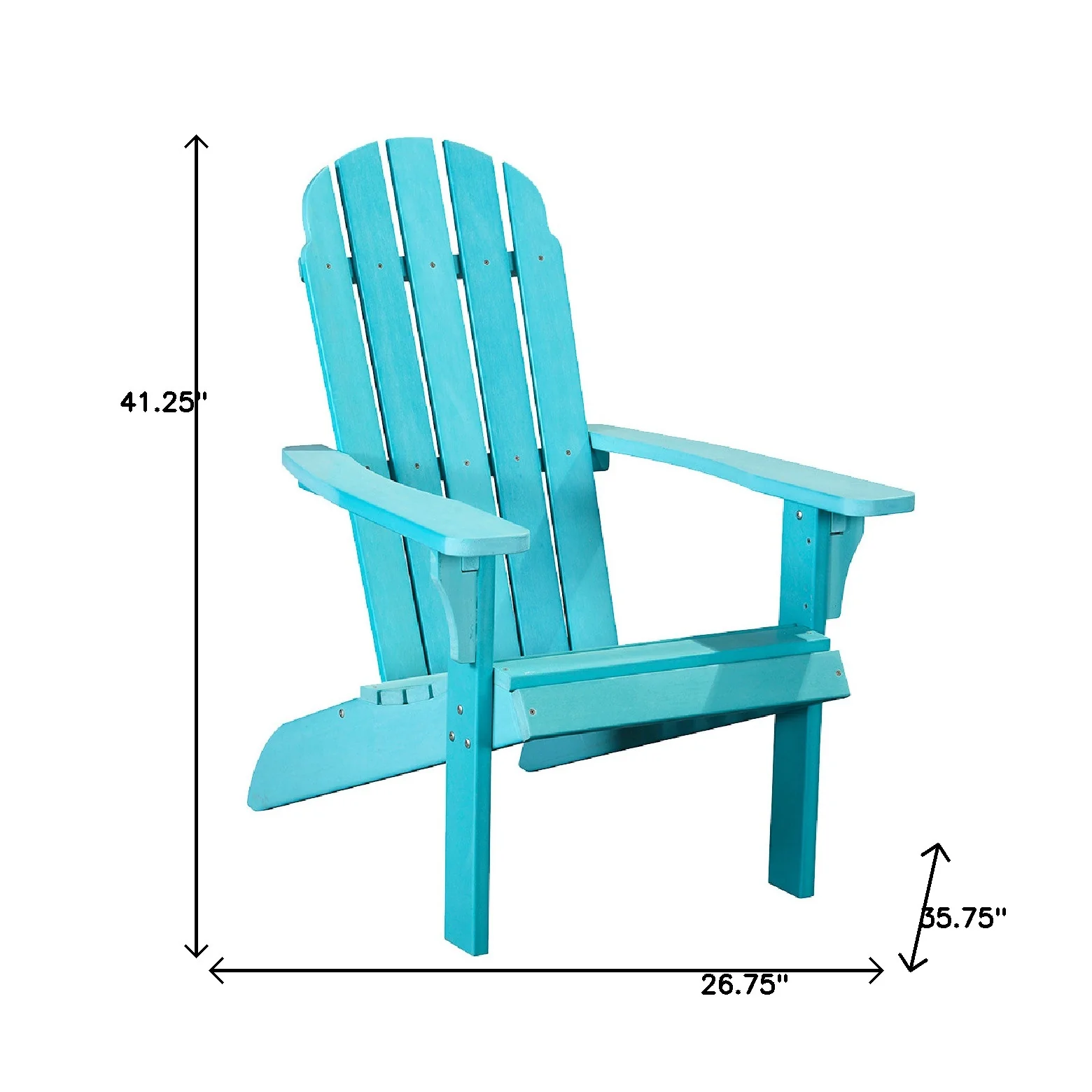 Blue Heavy Duty Plastic Adirondack Chair By Homeroots - Image 6