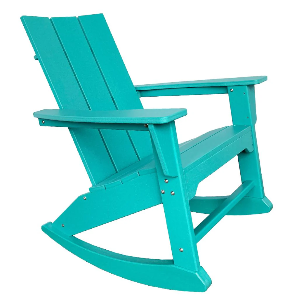 Blue Heavy Duty Plastic Indoor Outdoor Rocking Chair By Homeroots - Image 2