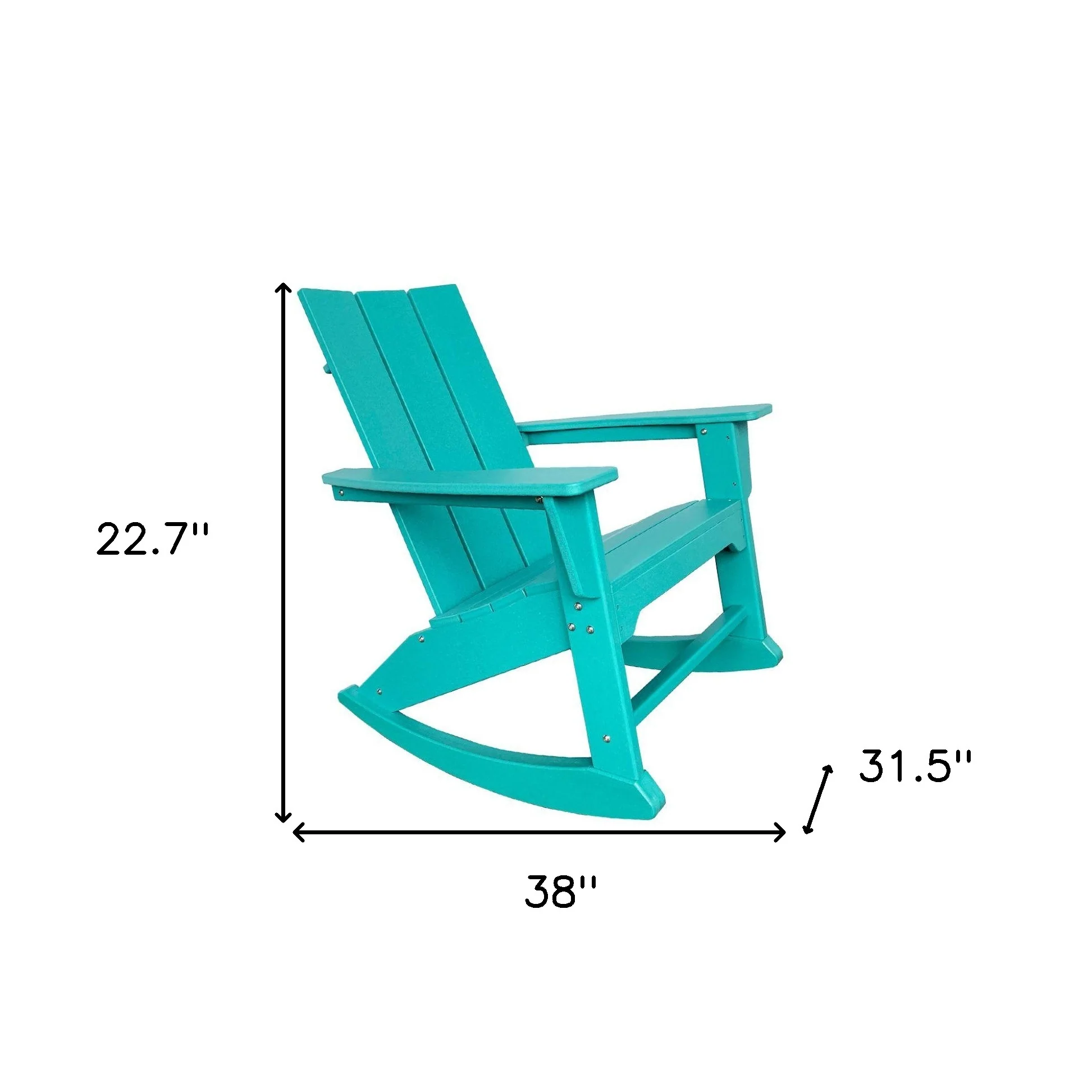 Blue Heavy Duty Plastic Indoor Outdoor Rocking Chair By Homeroots - Image 5
