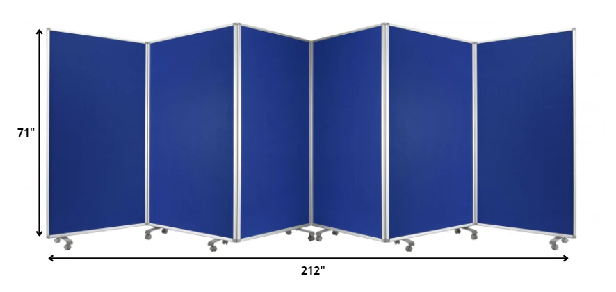 Blue Metal 6 Panel Screen By Homeroots - Image 3