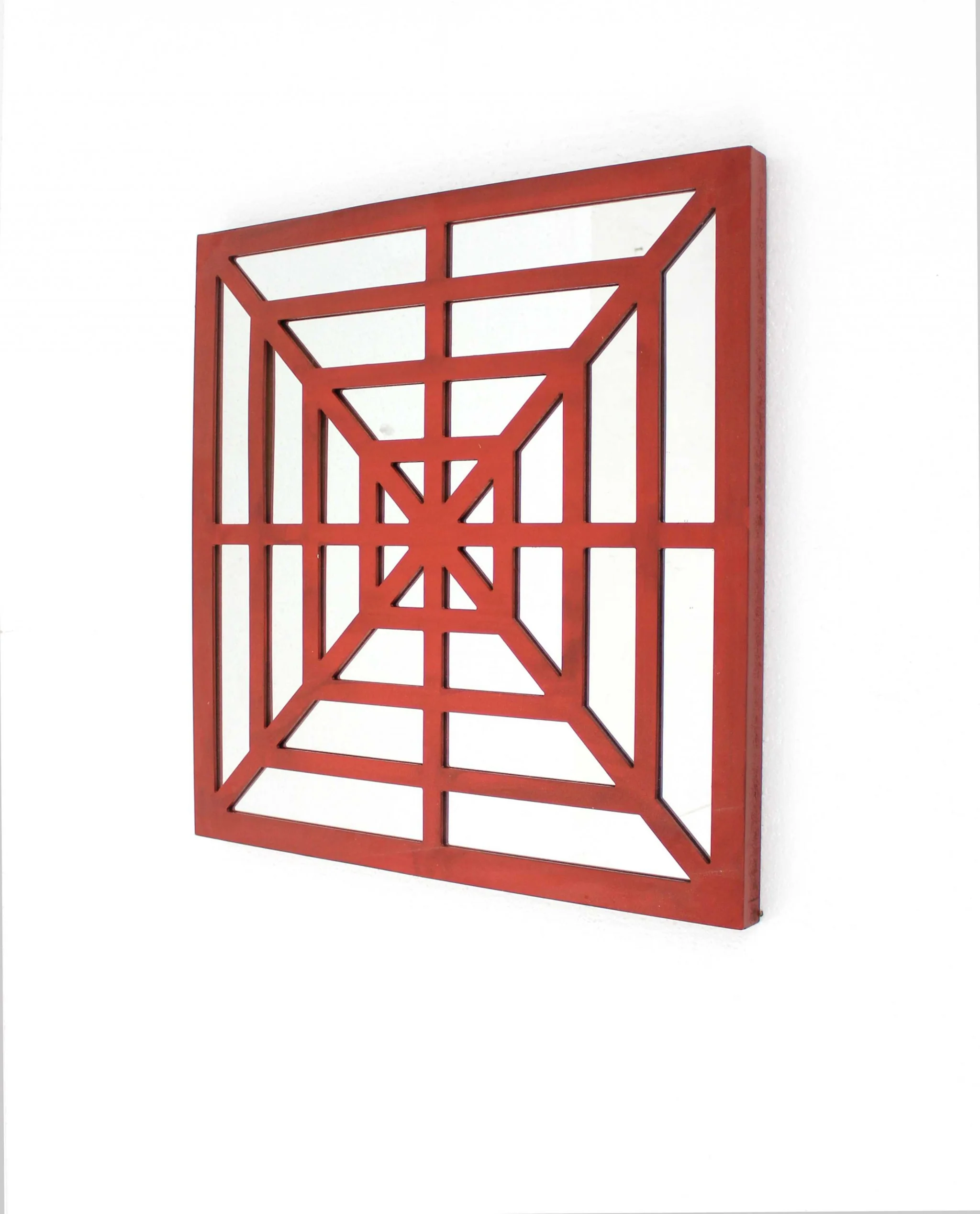Blue Mirrored Square Wooden Wall Decor By Homeroots - Image 5