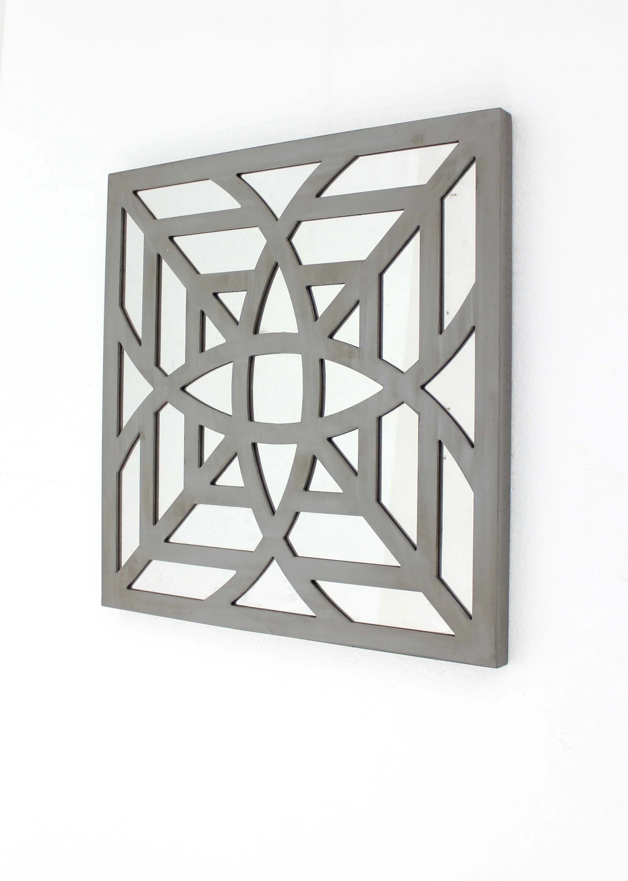 Blue Mirrored Square Wooden Wall Decor By Homeroots - Image 7