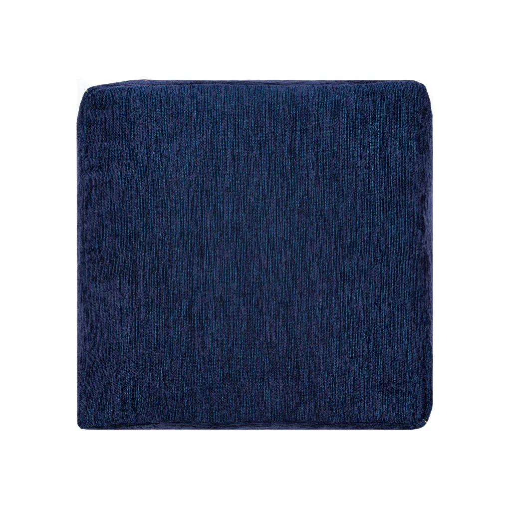 Blue Polyester Blend Ottoman By Homeroots - Image 3