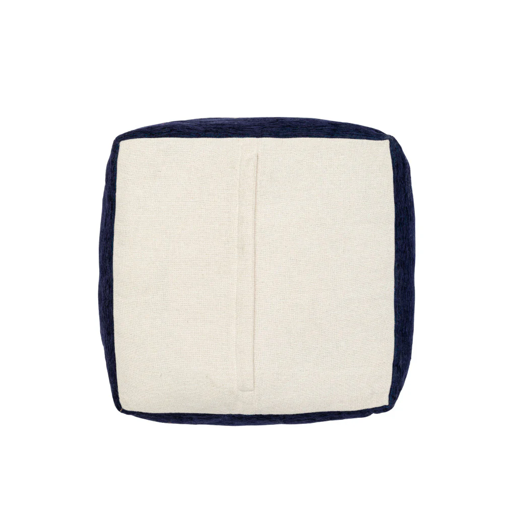 Blue Polyester Blend Ottoman By Homeroots - Image 5