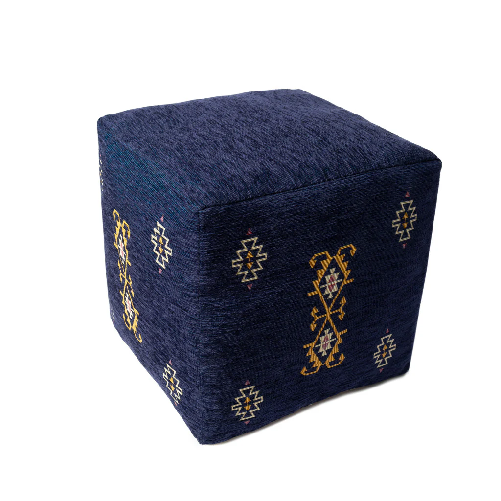 Blue Polyester Blend Ottoman By Homeroots - Image 8