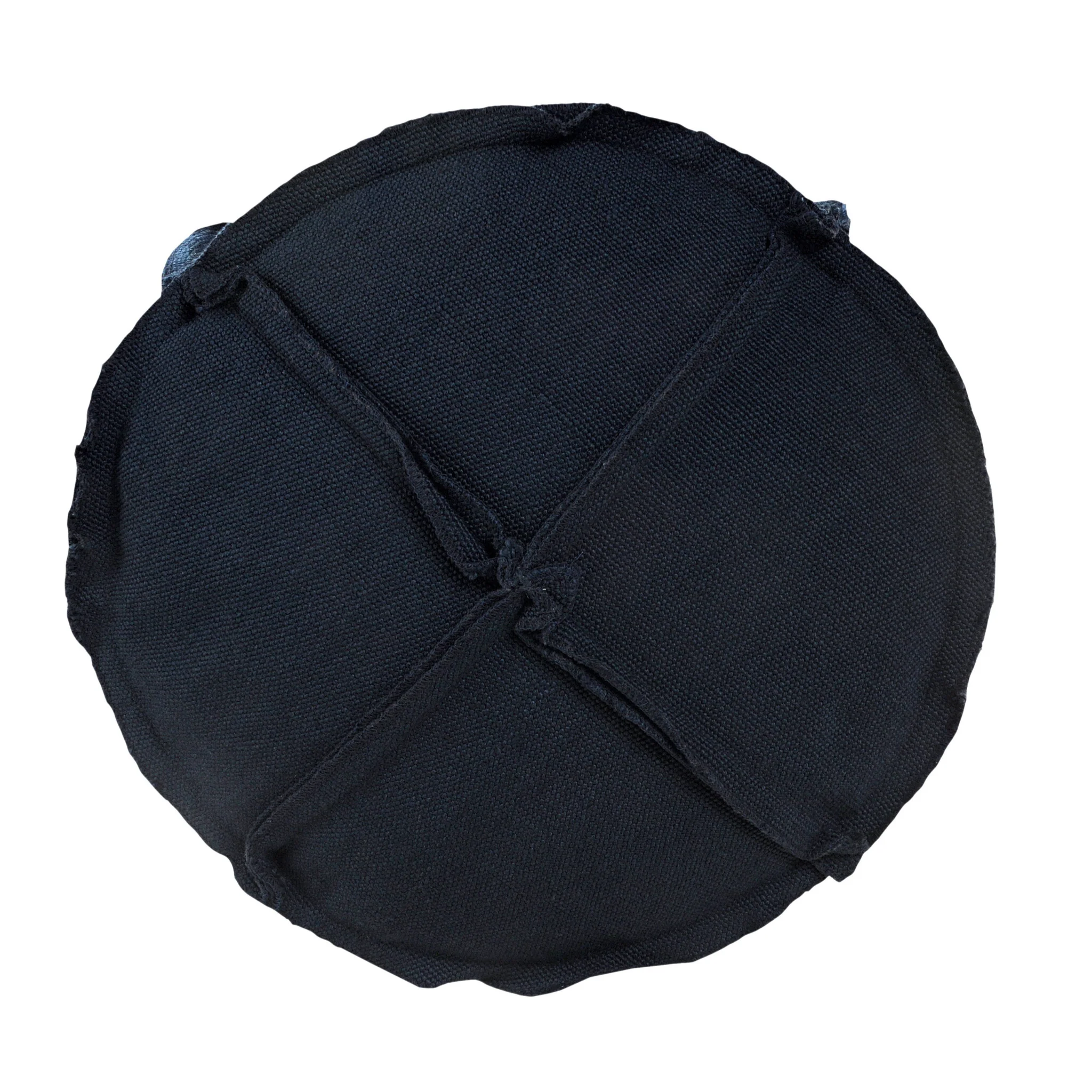 Blue Polyester Round Patchwork Indoor Outdoor Pouf Ottoman By Homeroots - Image 2