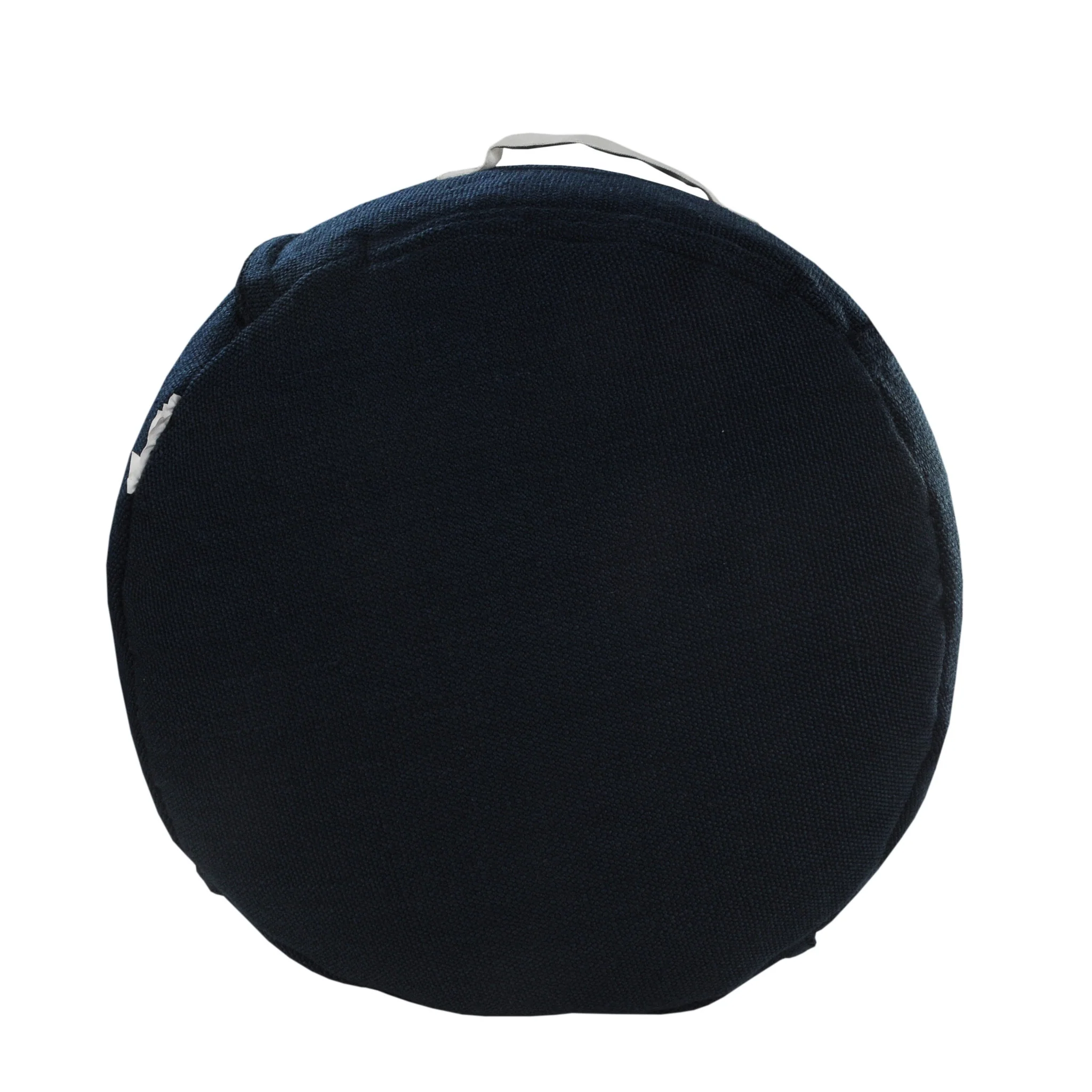 Blue Polyester Round Patchwork Indoor Outdoor Pouf Ottoman By Homeroots - Image 4