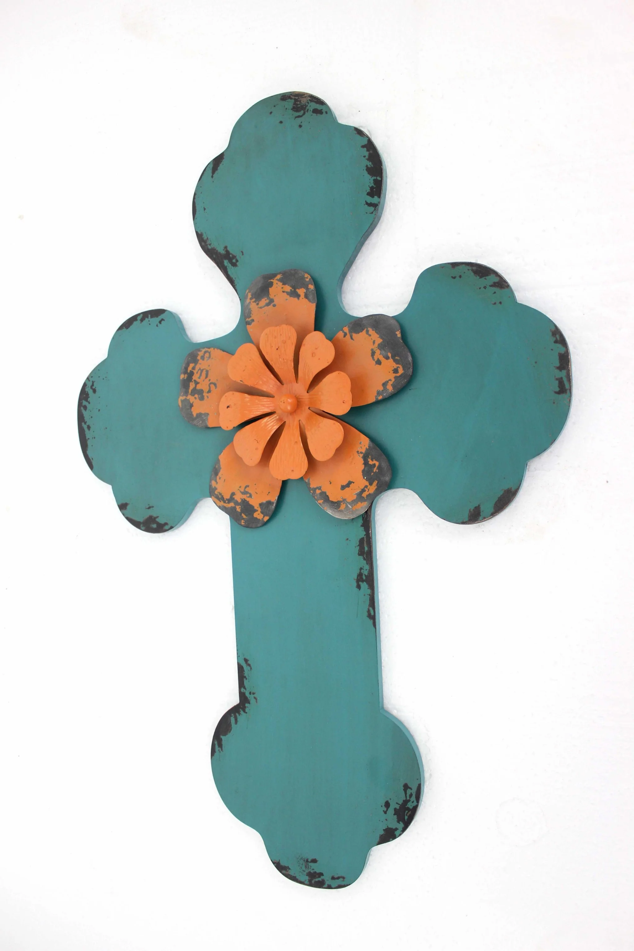 Blue Rustic Cross Wooden - Wall Decor By Homeroots - Image 2