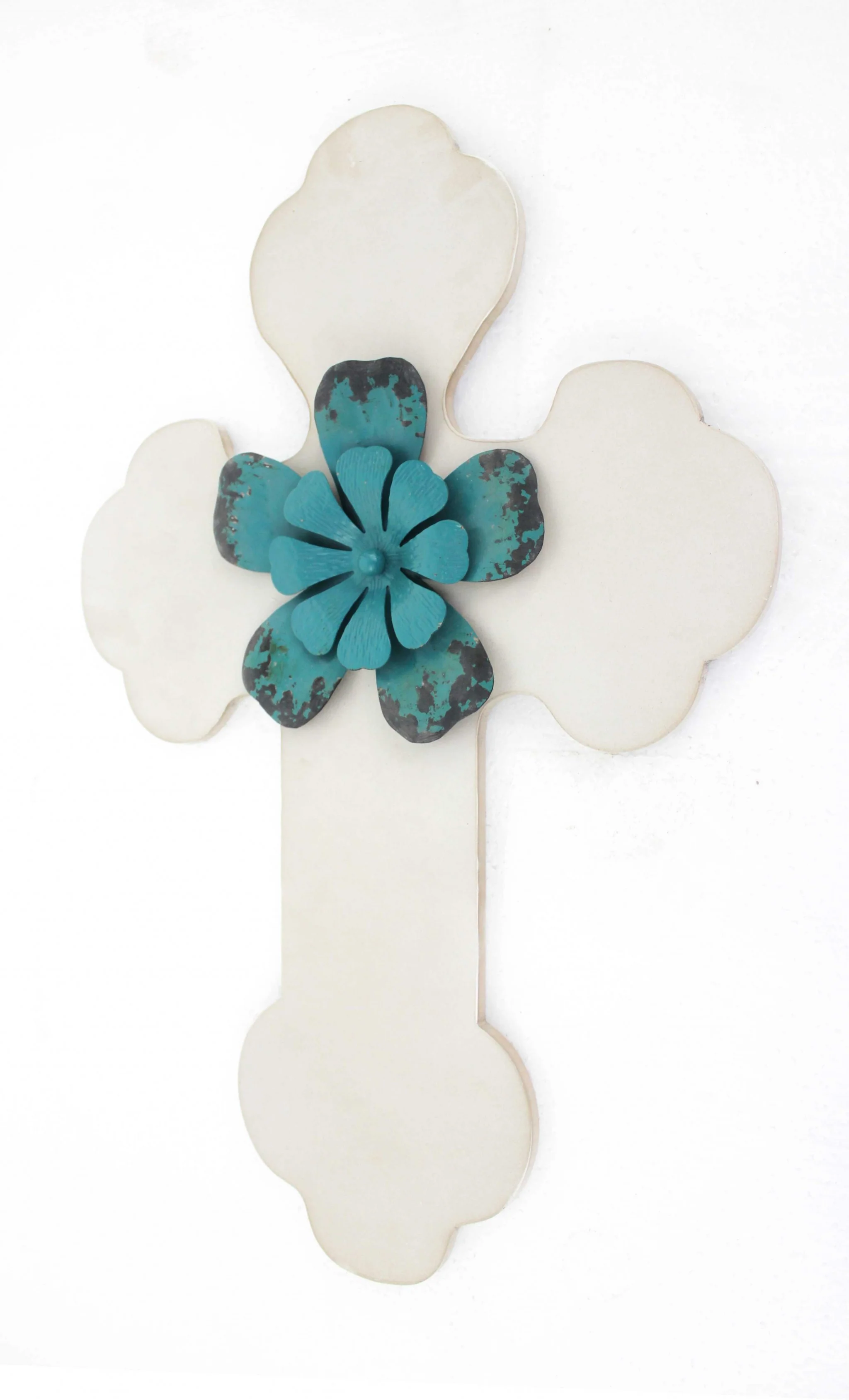 Blue Rustic Cross Wooden - Wall Decor By Homeroots - Image 3