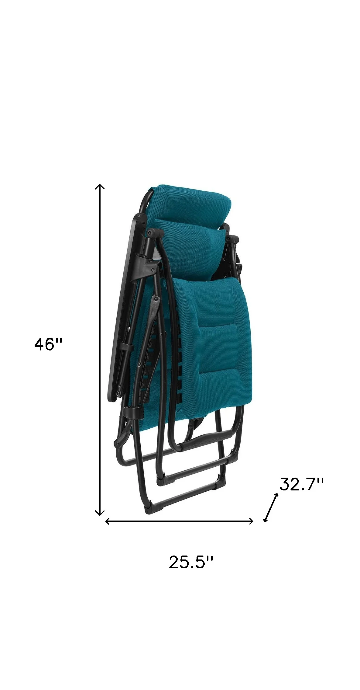 Blue Steel Outdoor Zero Gravity Chair with Blue Cushion By Homeroots - Image 3