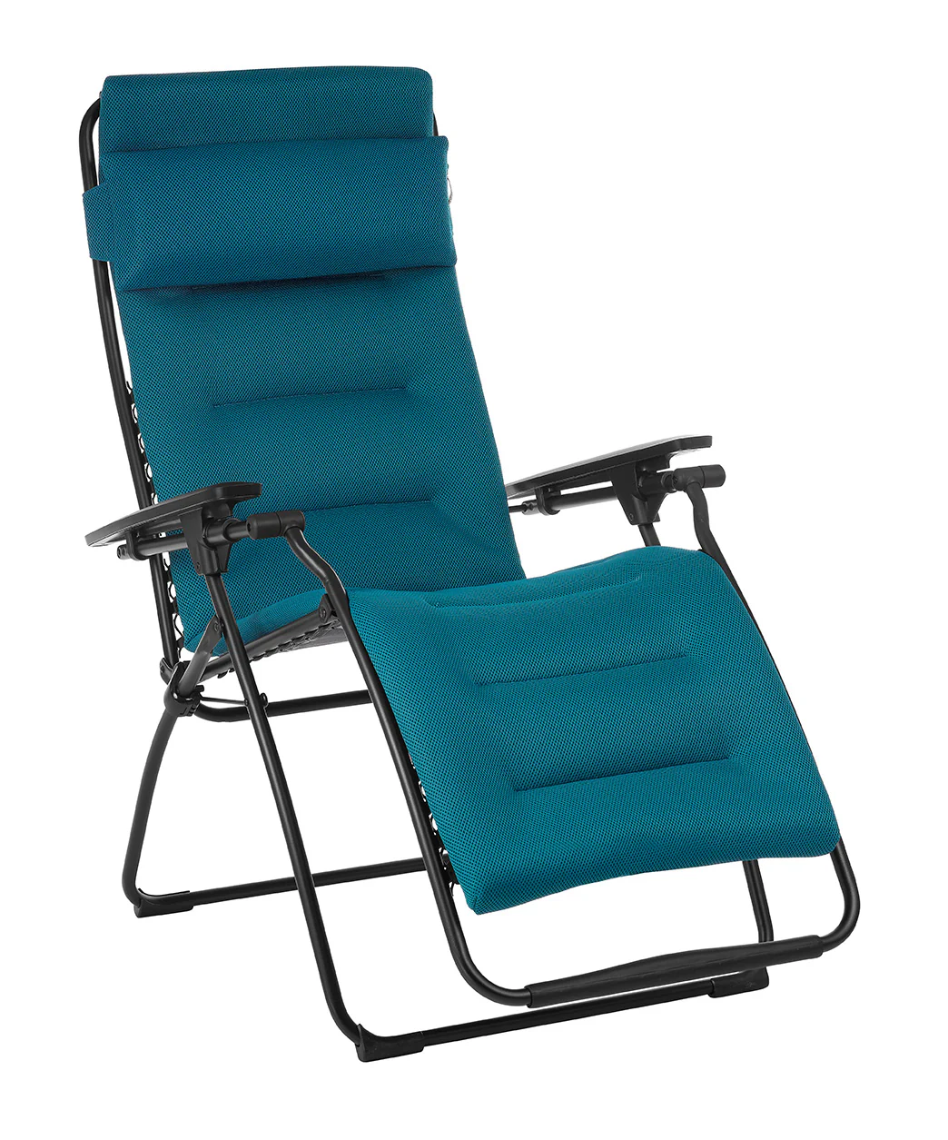 Blue Steel Outdoor Zero Gravity Chair with Blue Cushion By Homeroots - Image 4
