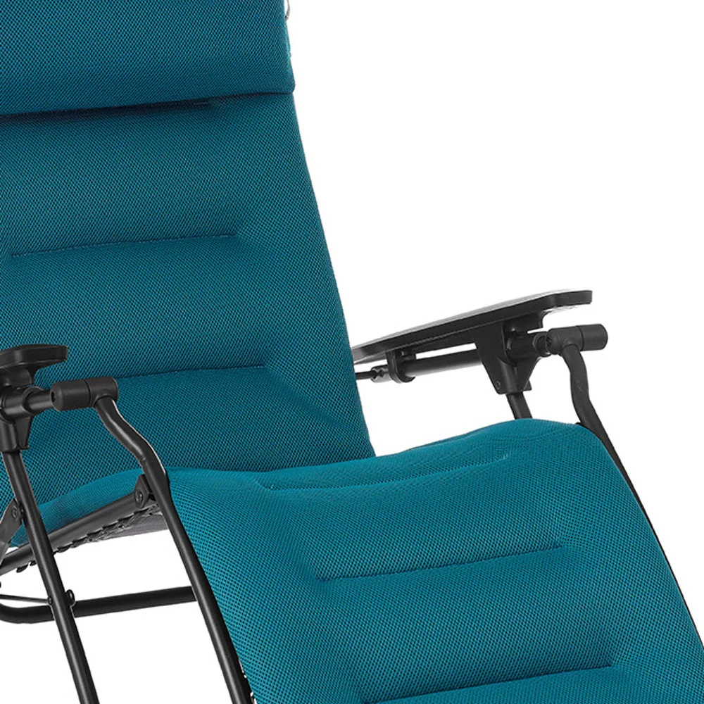 Blue Steel Outdoor Zero Gravity Chair with Blue Cushion By Homeroots - Image 5