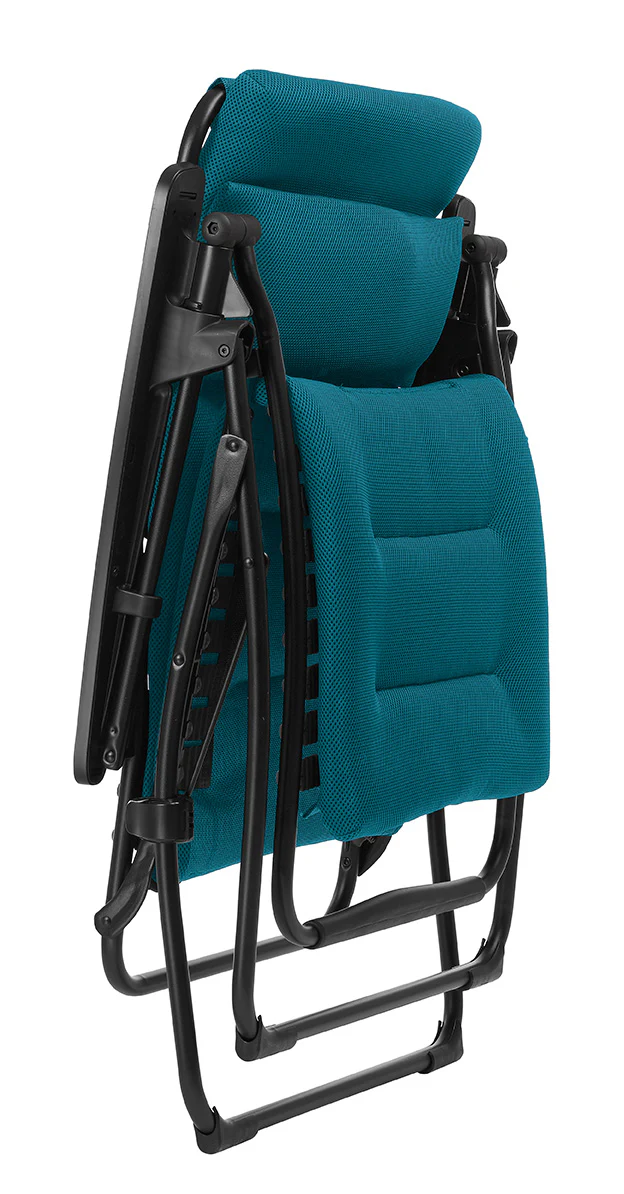 Blue Steel Outdoor Zero Gravity Chair with Blue Cushion By Homeroots - Image 6