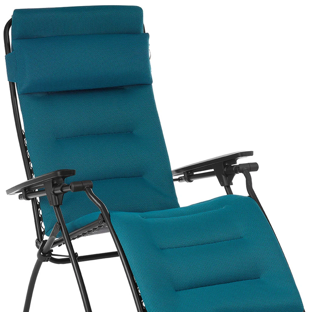 Blue Steel Outdoor Zero Gravity Chair with Blue Cushion By Homeroots - Image 7