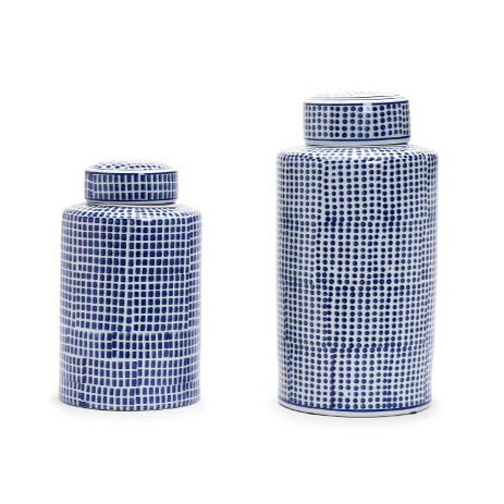 Blue/White Covered Jar Set Of 4 By Tozai Home - Image 3