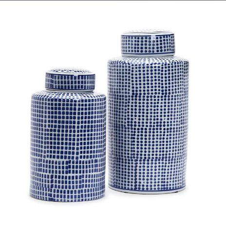Blue/White Covered Jar Set Of 4 By Tozai Home - Image 4