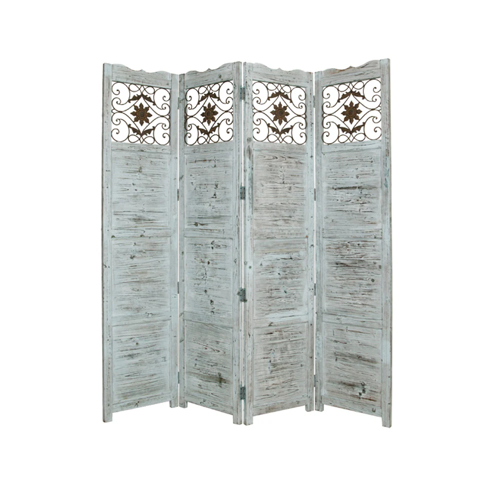 Blue Wood Screen By Homeroots - Image 2