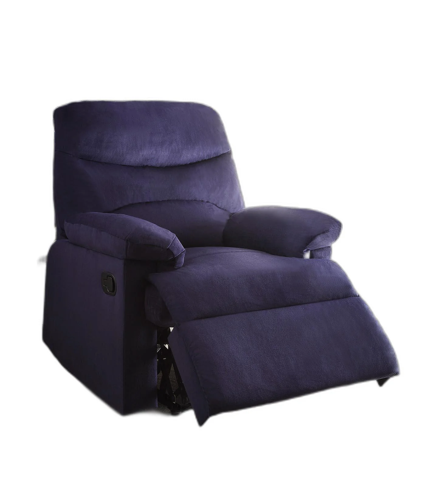 Blue Woven Fabric Upholstered Recliner with Knock Down Back By Homeroots - Image 2