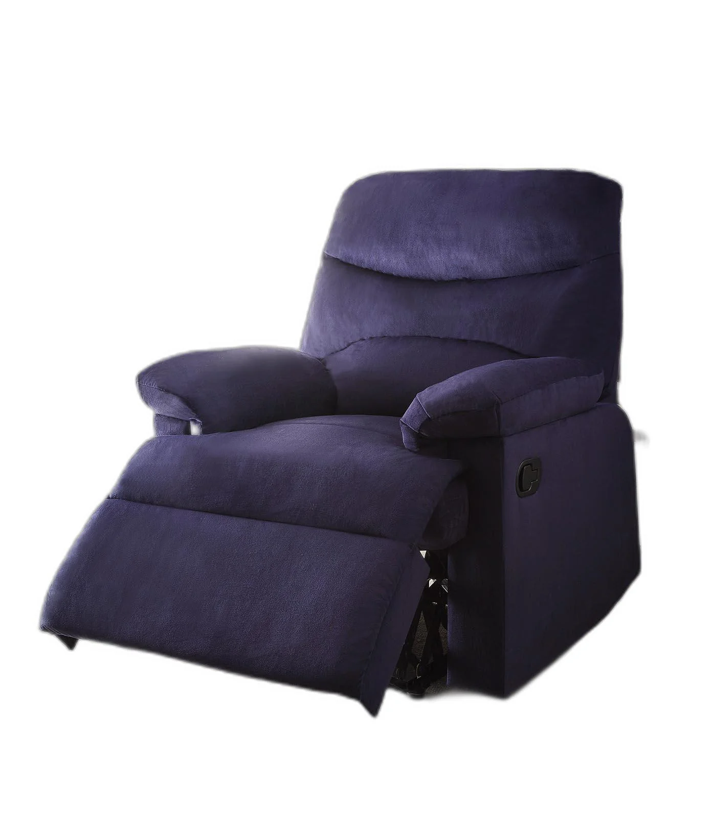 Blue Woven Fabric Upholstered Recliner with Knock Down Back By Homeroots - Image 3