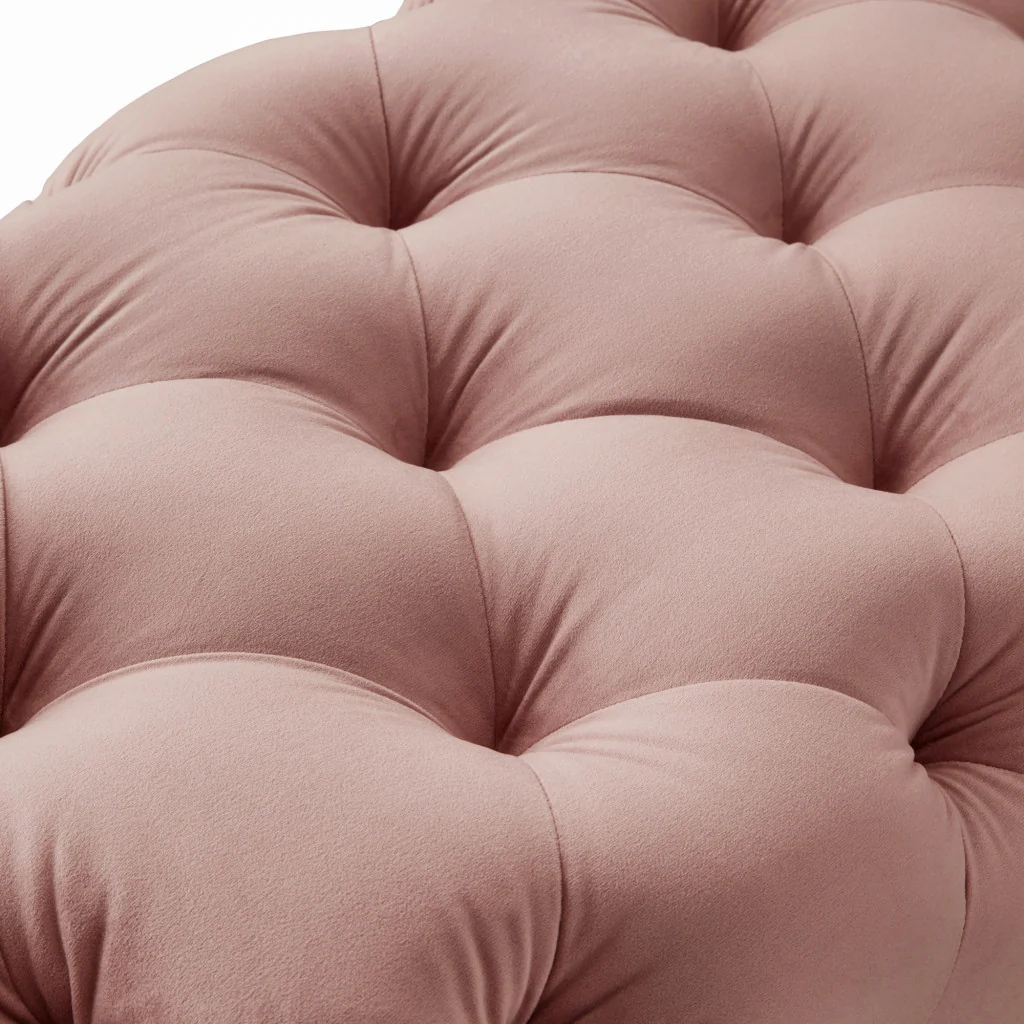 Blush And Black Upholstered Velvet Bench By Homeroots - Image 5