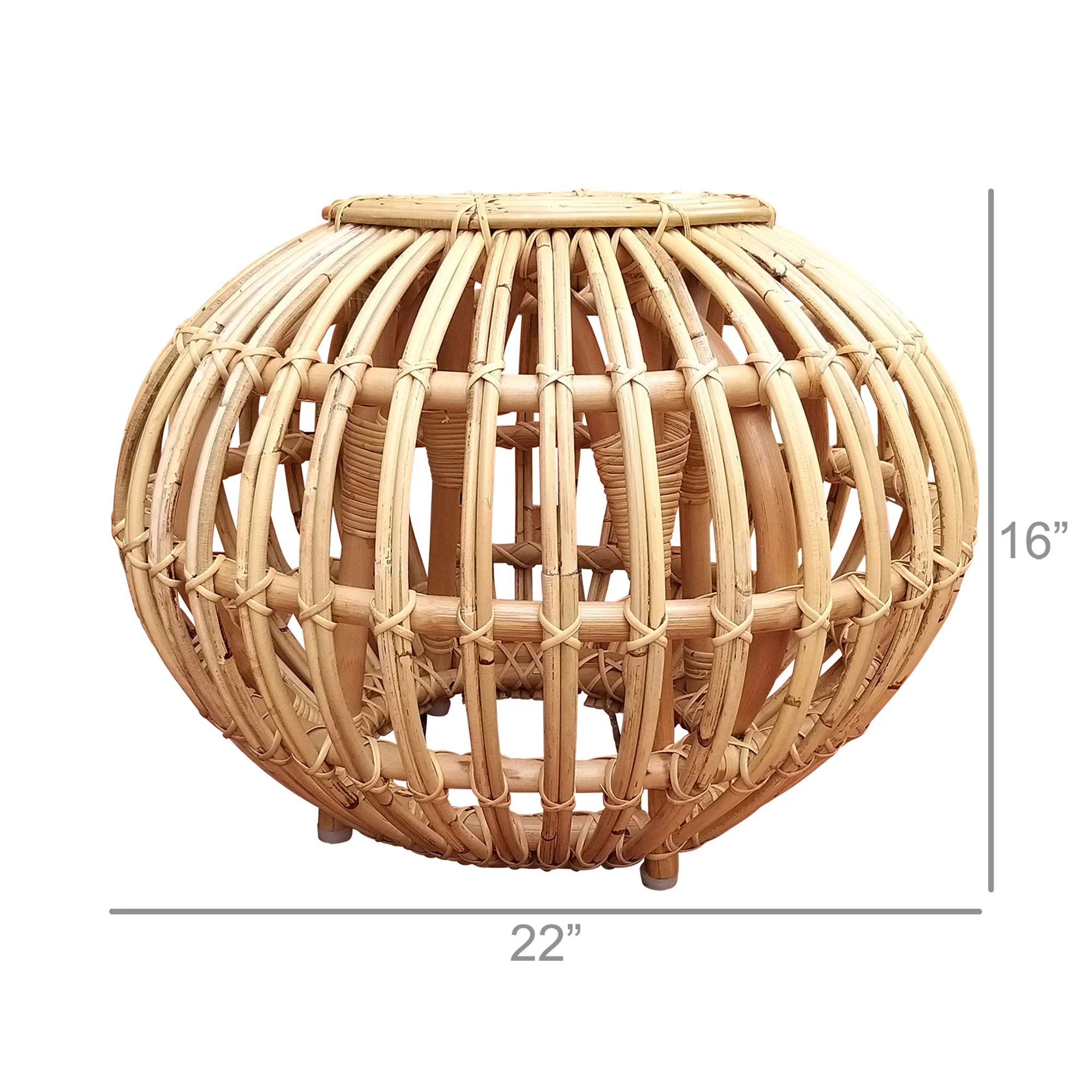Boca Ottoman, Bamboo & Rattan By HomArt - Image 2