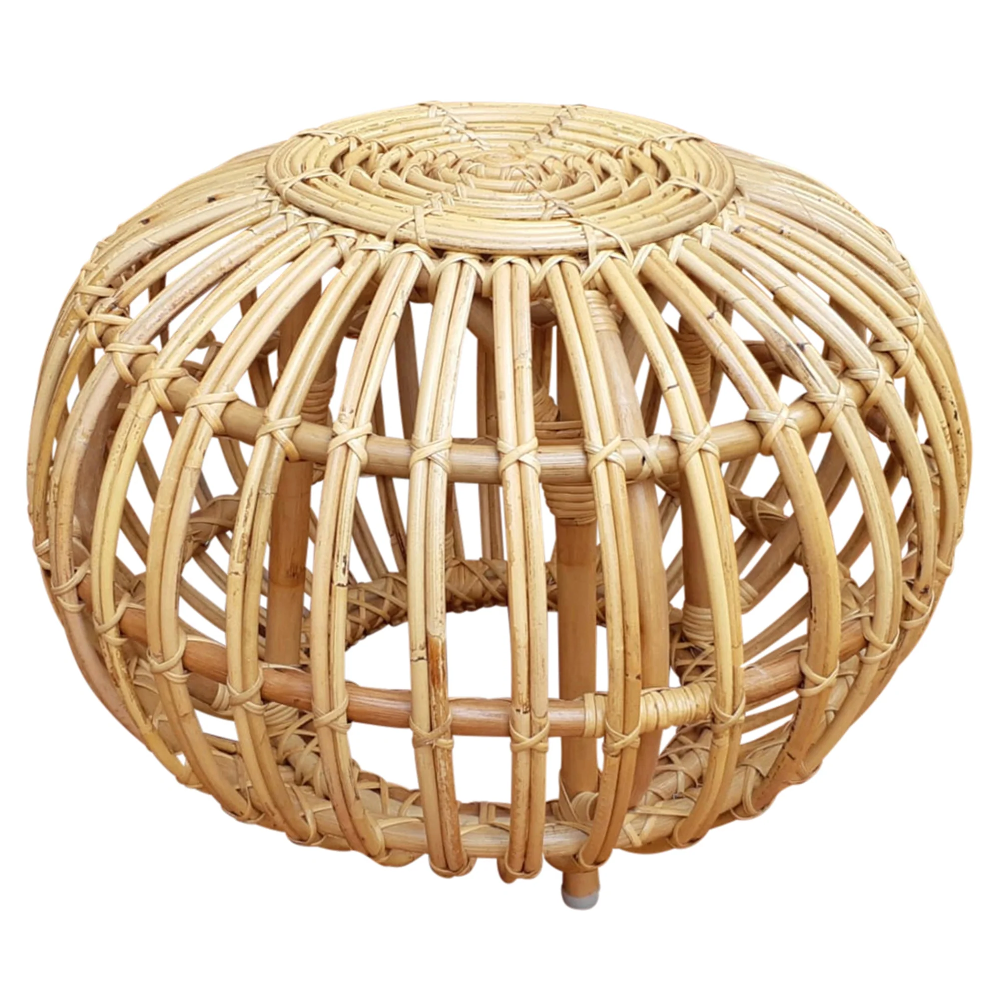 Boca Ottoman, Bamboo & Rattan By HomArt - Image 3
