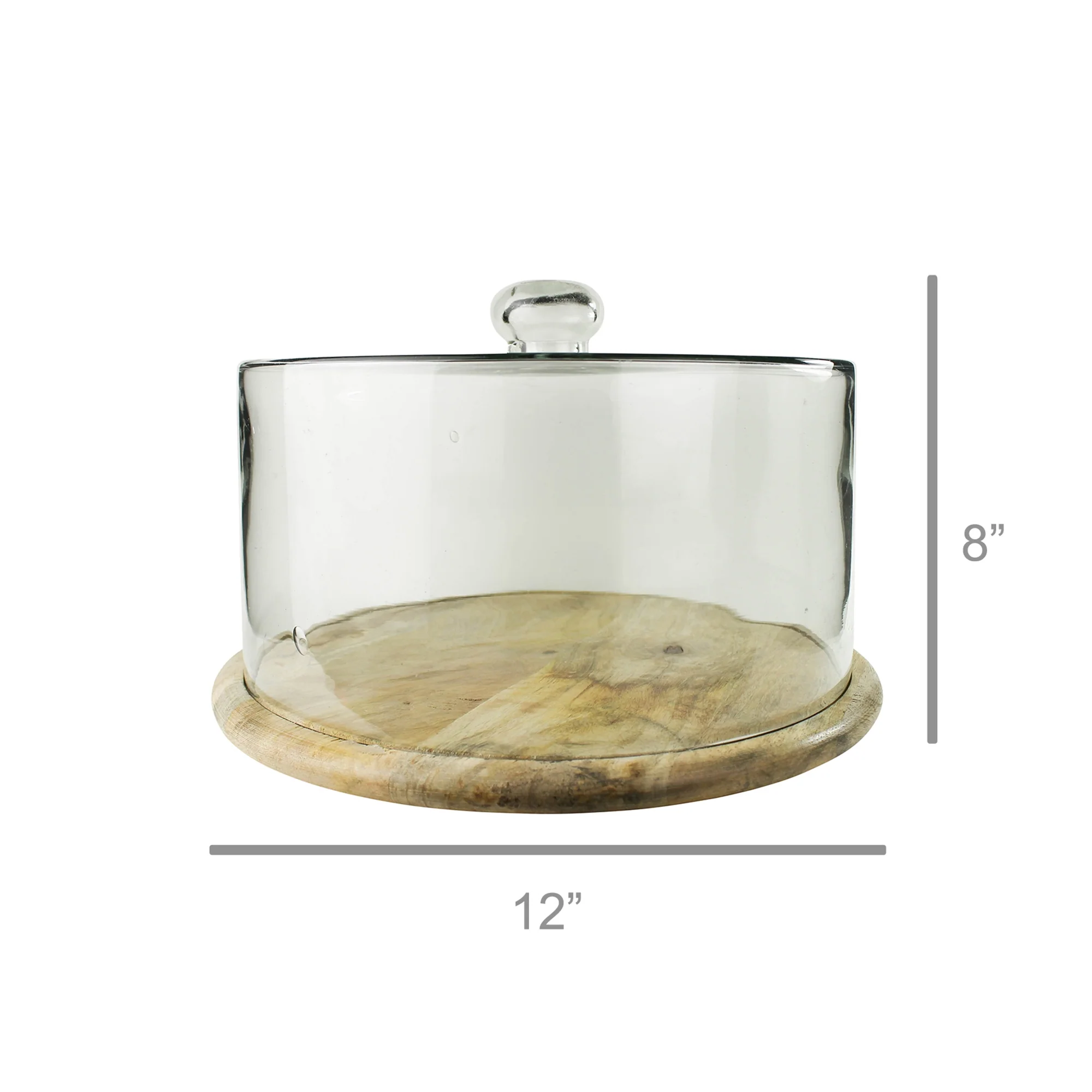 Bodega Cake Cloche, Glass & Wood By HomArt - Image 2
