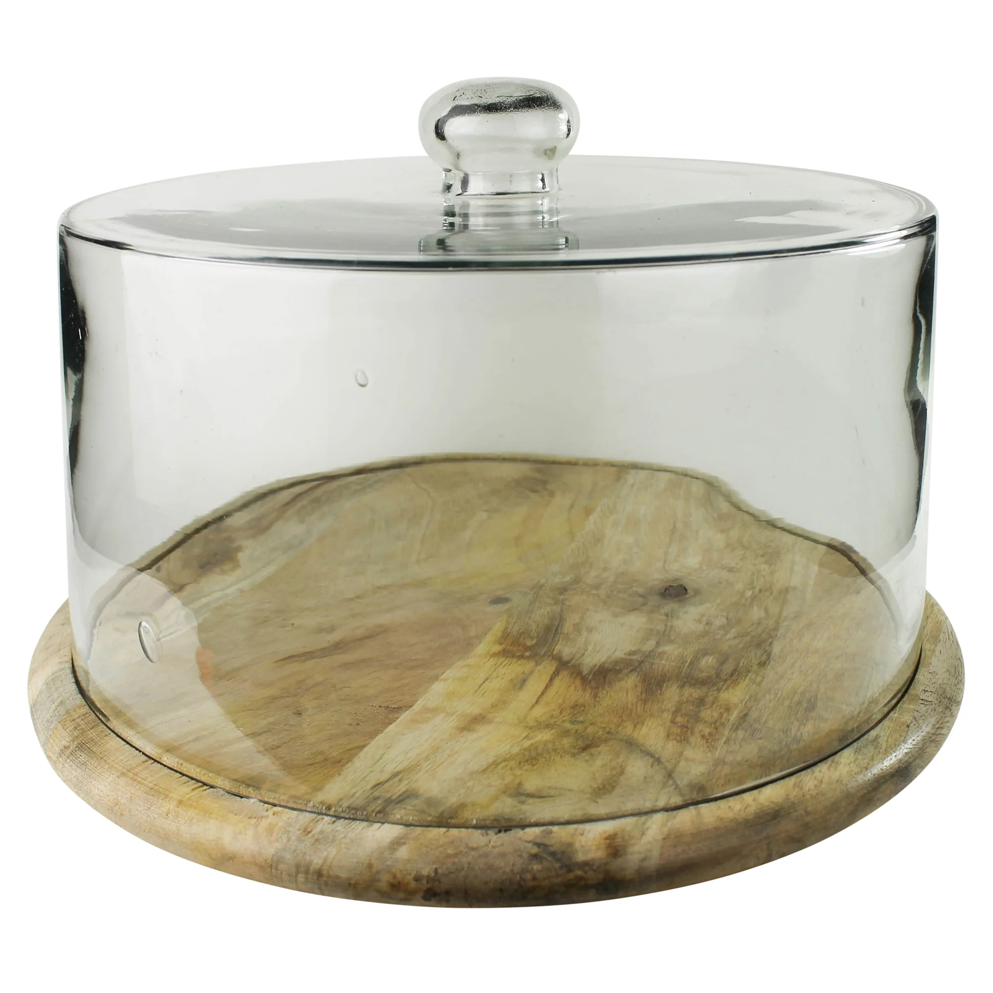 Bodega Cake Cloche, Glass & Wood By HomArt - Image 3