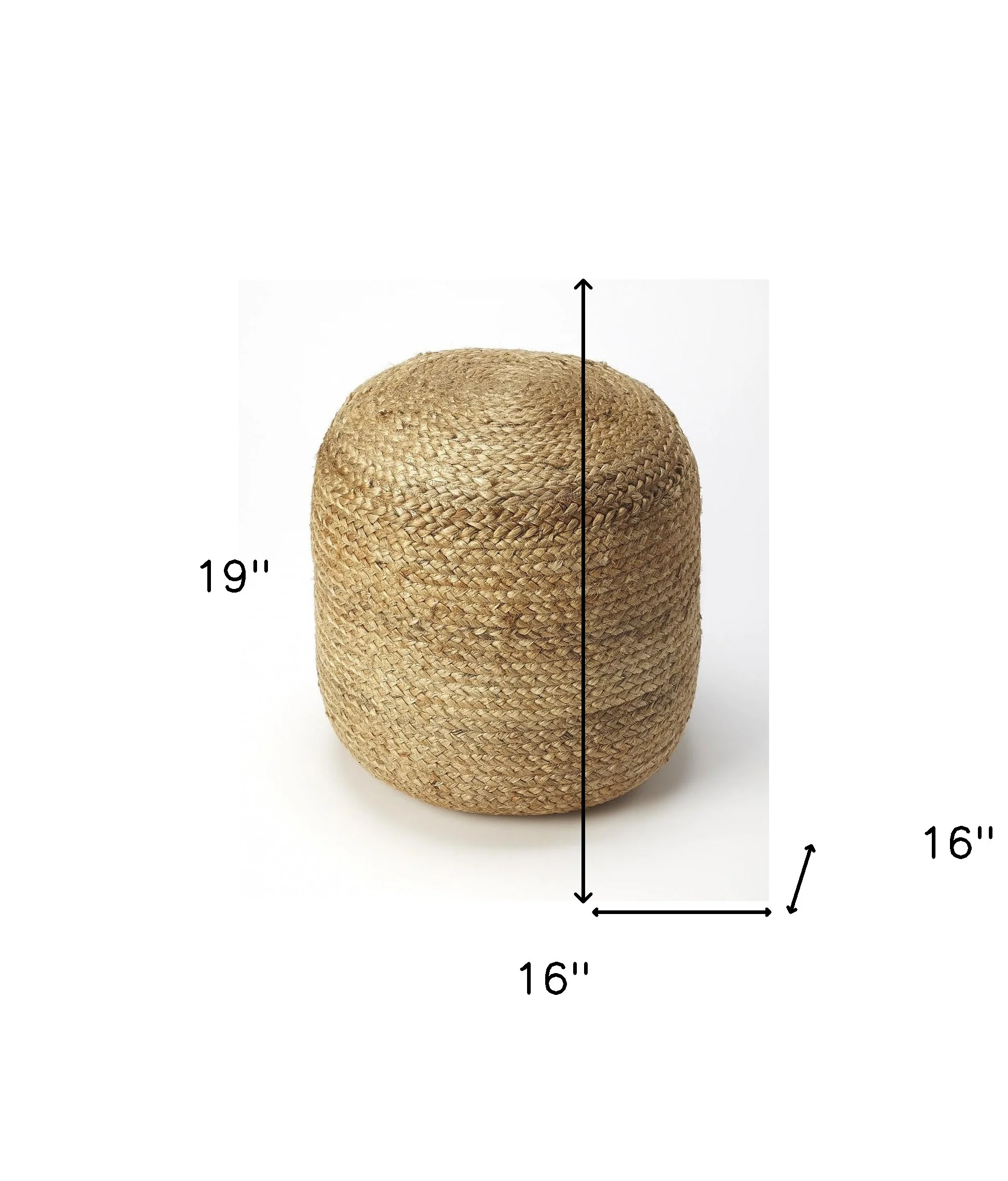 Bohemian Bullet Jute Pouf Ottoman By Homeroots - Image 4